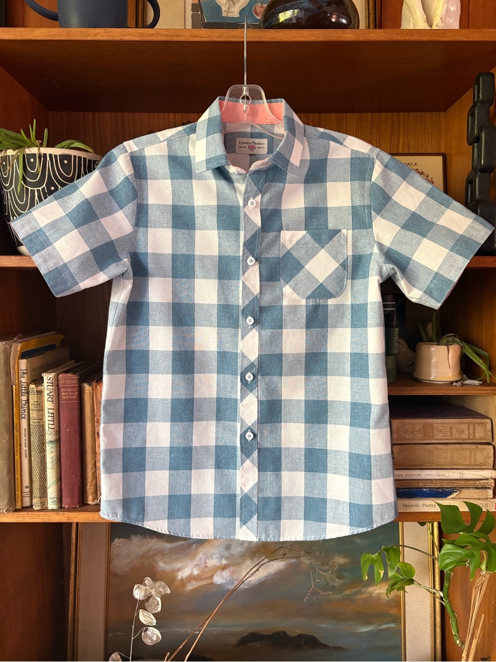London Prodigy Gingham Check CottageCore Button Down S